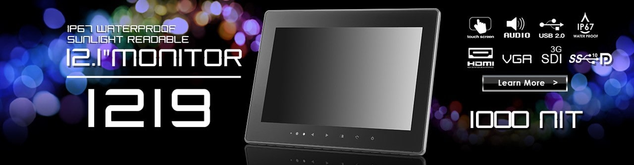 12 inch monitor, 12 inch touchscreen https://www.xenarc.com ruggedized solutions manufacturer for all industries  USB-C, HDMI, VGA, DVI, SDI Video Inputs