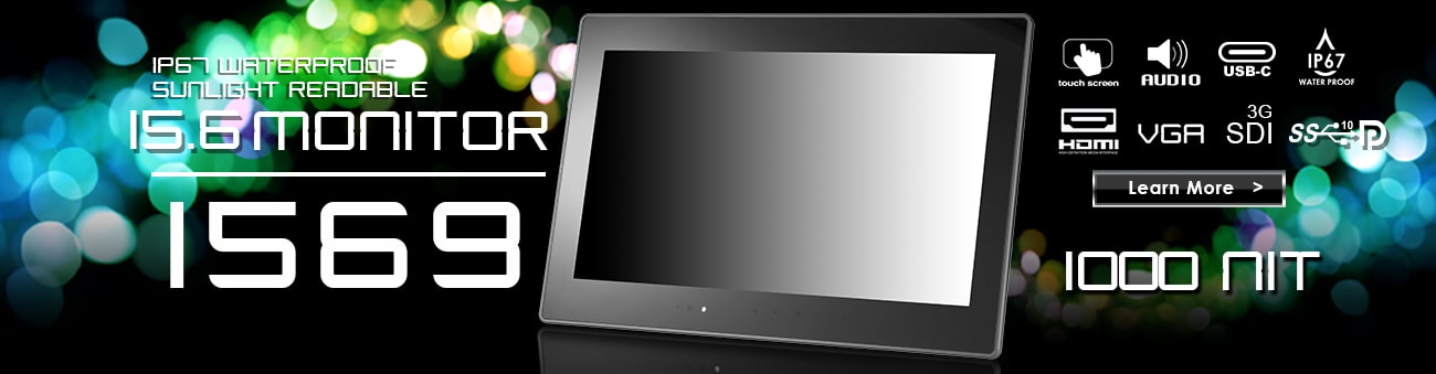 15 inch monitor, 15 inch touchscreen https://www.xenarc.com ruggedized solutions manufacturer for all industries  USB-C, HDMI, VGA, DVI, SDI Video Inputs