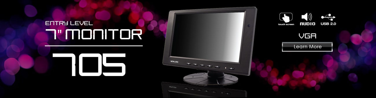 7 inch monitor, 7 inch touchscreen, small monitor, small touchscreen https://www.xenarc.com ruggedized solutions manufacturer for all industries  HDMI, VGA, DVI, SDI Video Inputs