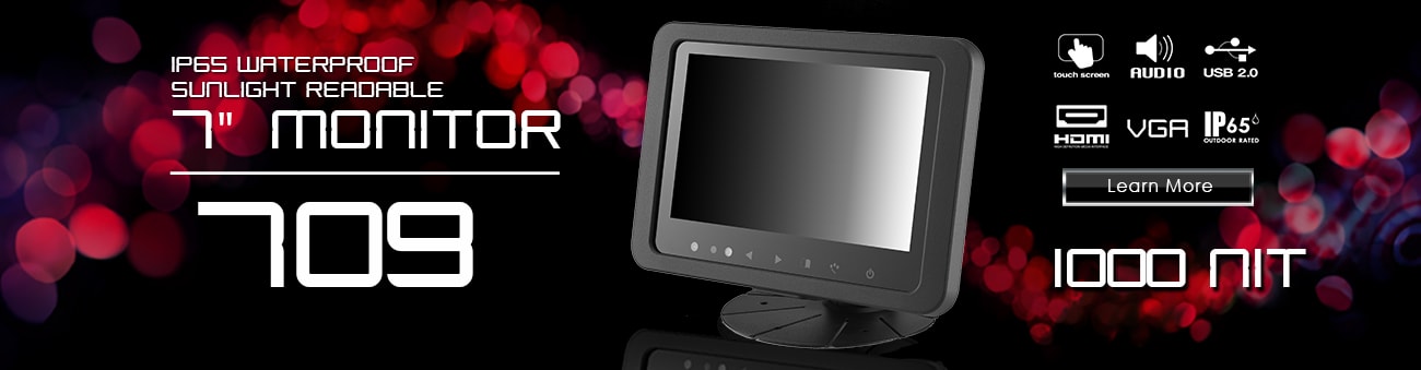 7 inch monitor, 7 inch touchscreen, small monitor, small touchscreen https://www.xenarc.com ruggedized solutions manufacturer for all industries  HDMI, VGA, DVI, SDI Video Inputs