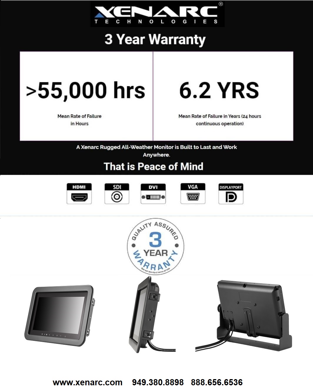 Xenarc Technologies Releases 709CNH - 7" IP65 High Bright Touch Screen Display - https://www.xenarc.com/709CNH-7-inch-IP65-sunlight-readable-waterproof-capacitive-touchscreen-HDMI-VGA-DVI-display-monitor.html
