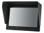 1219GNS with Optional Sun Shade (Shade-1219) Front View - 12.1" IP67 Sunlight Readable Optical Bonded Capacitive Small Touchscreen LCD Monitor with SDI, HDMI, DVI, VGA & AV Inputs & HDMI, SDI Video Output